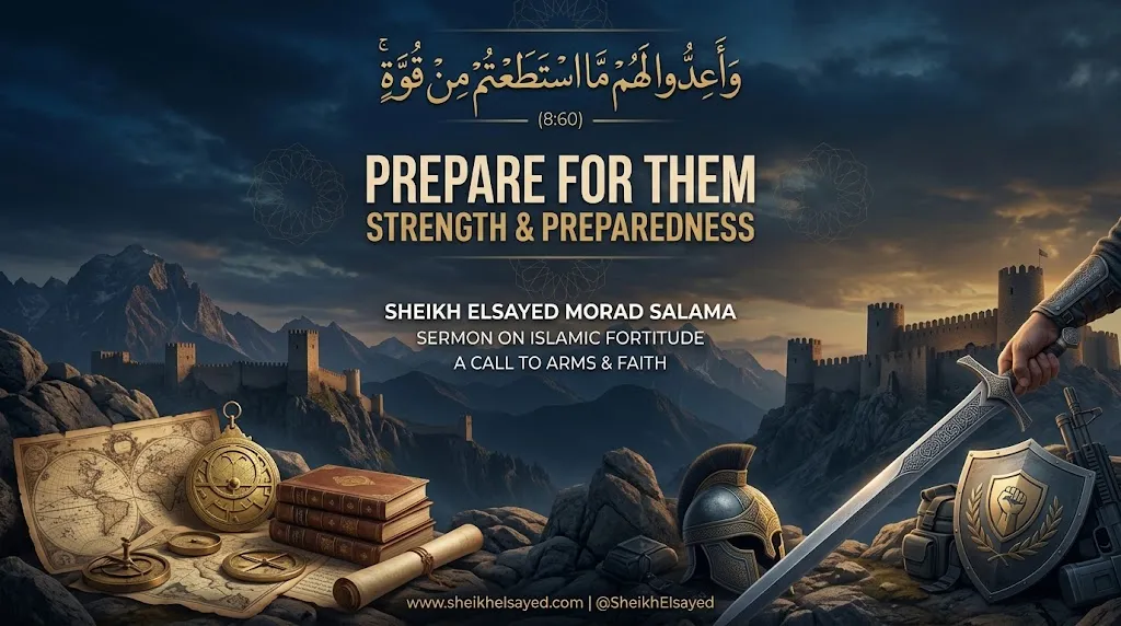 ﴿وَأَعِدُّوا لَهُم مَّا اسْتَطَعْتُم مِّن قُوَّةٍ﴾  “And prepare against them whatever force you can”